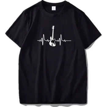 Gitara marškinėliai Muzikos Mados O-Kaklo Atsitiktinis Marškinėlius Medvilnės Kvėpuojantis Fitness Top Hip-Hop T-Shirt