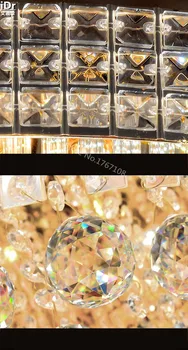 Aukso Apskrito kambarį lempos kristalų lempos S Karalius Pyragas miegamojo kambarį žibintai, LED žibintai, Lubų Šviesos naują sąrašą