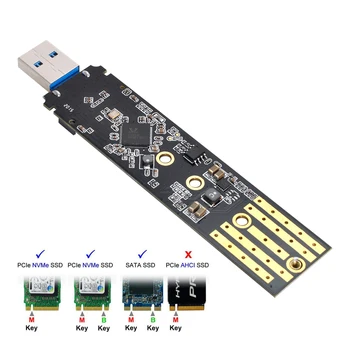 CY USB 3.0 NVME M-key M. 2 NGFF SATA SSD Išorės PCBA Atveju Conveter Adapteris RTL9210B Lustų rinkinys