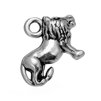 EUEAVAN 20pcs Karalius Džiunglės 3D Liūtas Gyvūnų Pakabukai Antikvariniai Sidabro Padengtą Metalo Karolius, Papuošalai Rasti Tiekimo
