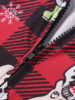Moterų Kalėdų Jumpsuit ilgomis rankovėmis Kelnės 2020 Medvilnės Mišinys Romper Užtrauktukas Užpakalis Atidarymo Mygtuką Playsuit Šiltas Chalatas Pajama