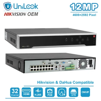 UniLook 32CH NVR POE Hikvision OEM DS-7732NI-I4/16P Tinklo Vaizdo Recoder VAIZDO stebėjimo Sistema Max Parama 12MP Rezoliucija H. 265+ P2P