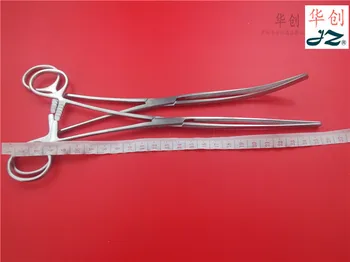 Medicinos 304 nerūdijančio plieno, 25cm žarnyno pincetai tiesiai lenktas žnyples Celiakija chirurginių instrumentų Šuo Pjovimo ausies hemostasis