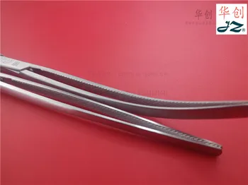 Medicinos 304 nerūdijančio plieno, 25cm žarnyno pincetai tiesiai lenktas žnyples Celiakija chirurginių instrumentų Šuo Pjovimo ausies hemostasis