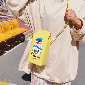 Moteris maišo korėjiečių PU Lauke Atsitiktinis Hasp mados Pečių Krepšiai ladylike Vaisių, pieno telefono maišelį rankinėje paauglės, dizaineris maišą