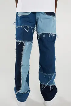 2020 Nauja Madingų Laukinių Vyrų Kratinys Džinsus, Tiesios Plačios Kojos Retro Džinsinio audinio Kelnės Stilingas Atsitiktinis Komplektus Streetwear