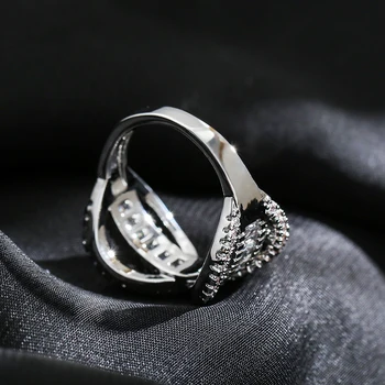 Kinel Mados Nuotakos Vestuvių Žiedas daugiasluoksnė Batono CZ Cirkonis Kryžiaus Nereguliarus Žiedas Moterų Dalyvavimo Šalies Papuošalai
