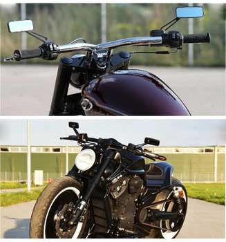 Universalus 8mm 10mm Motociklo Galinio vaizdo Šoniniai Veidrodžiai Juoda Cafe Racer Veidrodėlis, Skirtas ducati monster 696 ktm duke 790 kunigaikščio xmax300