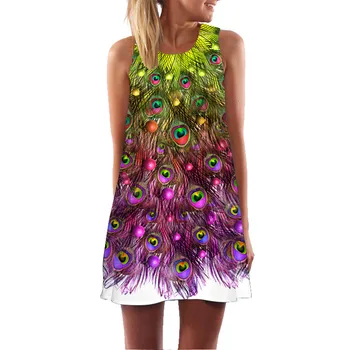 Karšto Pardavimo Moterų Vasaros Suknelė 3D Spausdinimo Drugelis Rankovių Beatch Suknelė Bohemijos Atsitiktinis Suknelės vestidos de verano 2021 mujer