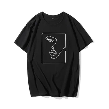 Veido abstrakčiai paprasta Moteris viršūnes Prarasti plius dydis Atsitiktinis moterų mados tees Meno atsitiktinis Derliaus Ulzzang ins Harajuku T-shirt
