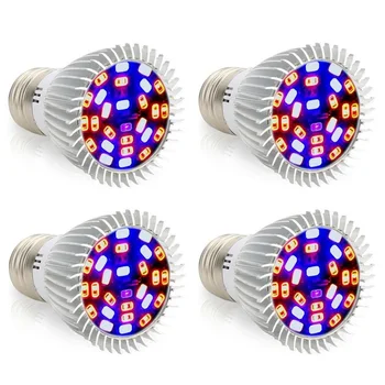 [4pcs/lot] E27 LED Grow Light 28W 120W Augimo Lemputes Visą Spektrą Patalpų Augalų Lempos, Skirtos Gėlių Daigų Hydroponics Sodas