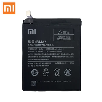 Xiao Mi Originalios Telefonų Baterijos BM37 Už Xiaomi 5S Plius Mi5S Plus Aukštos Kokybės 3800mAh Telefono Baterijos Pakeitimas