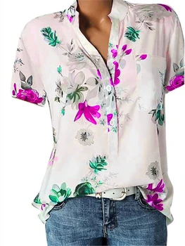 Nauja palaidinė marškinėliai didelio dydžio atsitiktinis marškinėliai V-kaklo trumpomis rankovėmis marškinėliai moterims