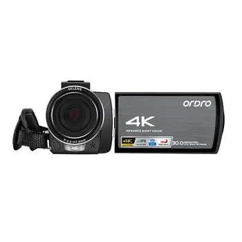 Ordro WIFI AE8 Vlog Kamera Full HD Jutiklinis Ekranas 4K Vaizdo Kamera Skaitmeninis ir SPINDULIŲ Naktinio Matymo Kamera Fotografica Profesional vaizdo Kamera
