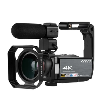 Ordro WIFI AE8 Vlog Kamera Full HD Jutiklinis Ekranas 4K Vaizdo Kamera Skaitmeninis ir SPINDULIŲ Naktinio Matymo Kamera Fotografica Profesional vaizdo Kamera