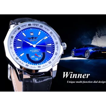 Nugalėtojas Sporto Mados Mėlynas Dizainas Netaisyklingos Formos Kalendorius Mechaninė Automatinė Laikrodžiai Vyrams Top Brand Prabanga Šviesos Rankas