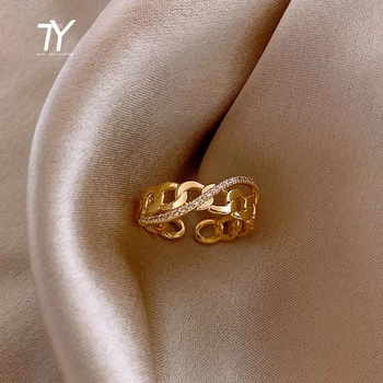 Europos ir Amerikos Dizaino Prasme, Grandinės Austi Atidaryti Žiedas Moteris Mados Prabangių Papuošalų Vestuves Neįprasta Mergina Žiedai