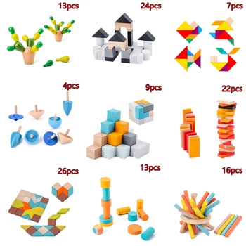 3D Baby Clapper Montessori Švietimo žaislas Medinės Dėlionės Mediniai Jutimo Dėlionės Smegenų Mokymo Intelektinės Žaislą Dovanų