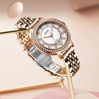 SUNKTA Moterų Laikrodžiai Ponios Viršų Prabangos Prekės ženklo Suknelė Vandeniui Kvarco Žiūrėti Moterų Nerūdijančio Plieno Dienos Dovana Laikrodis reloj mujer+Box