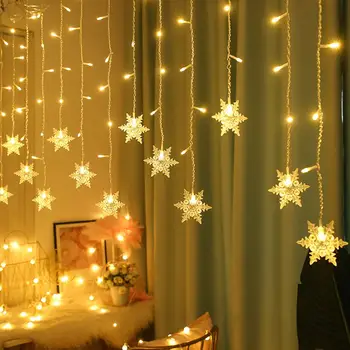 LED Snaigės Žibintai String 220/110V 8 Režimais, atsparus Vandeniui Ištraukiamas Vestuvių, Gimtadienio, Kalėdų Medis, Sodo Dekoro Žibintai
