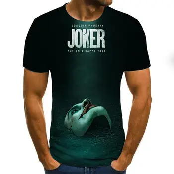 2021 Karšto Pardavimo Klounas 3D Atspausdintas Marškinėliai Vyrams Joker Veido Vyrų 3D T-Shirt Klounas Trumpas Rankovės Juokinga T Marškinėliai Topai & Tees XXS-6XL