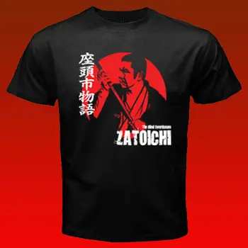 Zatoichi Aklai Szablista, Shintaro Katsu Samurajus Klasikinio Japonijos Kino Vyrų 2020 Mados 0 Kaklo Geriausiai Parduodamų Gamtinių T-Shirt