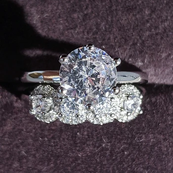 2021 naujas prabangus turas 925 sterlingas sidabro vestuvių žiedas rinkinys moterims lady jubiliejų dovana, papuošalai urmu parduoti Juodasis penktadienis R5139b