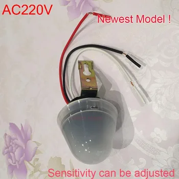Nauja Kolonėlė AC220v 10A Auto On Off Fotoelementas Gatvės apšvietimo Photoswitch Sensorius Jungiklis CM057