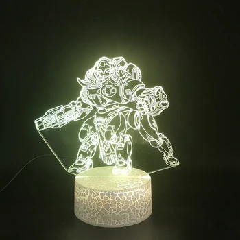 Žaidimas Overwatch Herojus Orisa 3D Lempos naktinė lempa Įvairių spalvų, su Nuotolinio Kalėdų Dieną, baterijomis, Led Nakties Šviesos Lempos