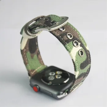 Atsitiktinis Džinsinio audinio Diržu, Apple Watch Band Serijos 6/SE/5/4/3/2 Kamufliažas Drobės Mados Apyrankė iWatch 40/44mm 38/42mm Diržas