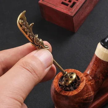 Naujas Vamzdis Įrankis Retro Brass Tabako Vamzdis Suklastoti Raižyti Dragon Peiliu Laikikliai Priemonė, Tabakas, Rūkymo Reikmenys, Valikliai