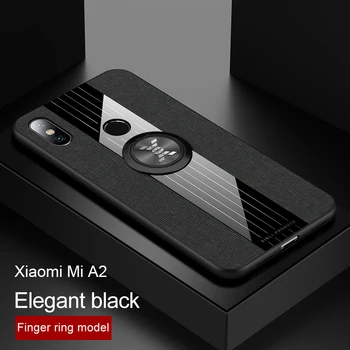 Už Xiaomi Mi A3 Atveju Audinio Tekstūra Žiedas Turėtojas Matinis Dangtelis Atsparus Smūgiams Telefoną Atveju Xiaomi Mi A3