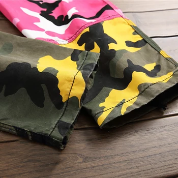 Sokotoo Vyrų kamufliažas spausdinti kratinys krovinių kelnės Atsitiktinis išgalvotas spalvos mygtukai skristi camo kišenės palaidi tiesūs džinsai