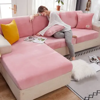 Funiture raštas Pliušinis storio sofos pagalvėlė padengti sofa raštas sėdynės pagalvėlės slipcover elastinga, vientisa spalva