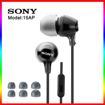 Originalus Sony MDR-EX15AP 3.5 mm Wired Stereo Ausines, Hands-free žemų dažnių garsiakalbis Stereo Ausinės su Mikrofonu, skirti 
