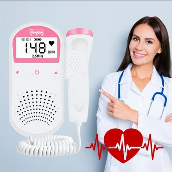 Nešiojamų Namų Nėštumo, Kūdikio Širdies Detektorius Stebėti, nėščioms moterims, 2,5 M, LCD Ekranas, Be Radiacijos Vaisiaus Doplerio