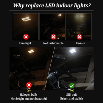 11Pcs Balta Canbus LED interjero Licencijos Plokštės lempos šviesos Rinkinys, Skirtas 