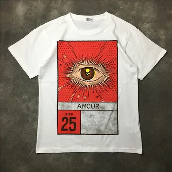 Nauji Aukštos 2019 Punk Vyrų Mados T Shirts 25 Akis Amour Meilės T-Shirt Hip-Hop Riedlentė Gatvės Medvilnės Marškinėliai Tee Viršų #G51