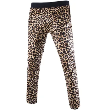 2020 Mados Nauji vyriški Laisvalaikio Boutique Leopard Ruožas Juosmeniu Kelnės / Vyro naktinis klubas Sweatpants Kelnės