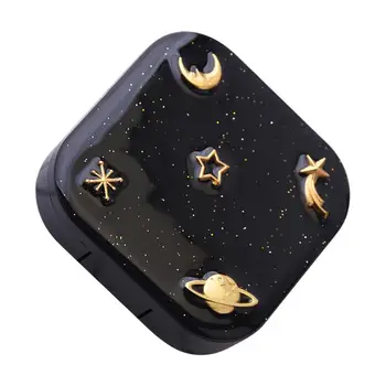 Nešiojami Kontaktiniai Lęšiai Lauke Žvaigždėtas Dangus Atveju, Nustatytas Kontaktinių Lęšių Dėžutė Rinkinio Pincetu Siurbimo Stick Butelio Laikymo Dėžutė(Random Modelis)