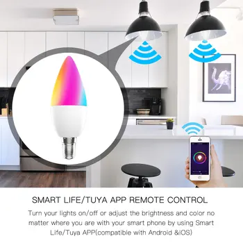 Smart WiFi LED Lemputė RGB 2700-6500K C+W 4.5 M Pritemdomi Smart Gyvenimo Tuya APP Nuotolinio Valdymo Lemputės Darbo su Alexa/ 
