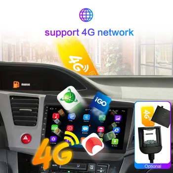 Honda Civic 2012 2013 Android 9.0 4G+64G DSP ips Automobilio Radijo Multimedia Vaizdo Grotuvas, Navigacija, GPS, 2 din autoradio