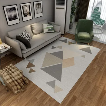 Gyvenamasis kambarys su sofa-lova, žurnalinis staliukas, kilimas miegamajame geometrinis modelis buitinių paprasta šiuolaikinės plonas kilimų Šiaurės stiliaus skalbti