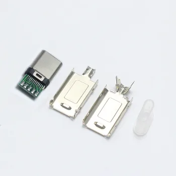 10Set 4P 5P USB 2.0 Tipas-C Plug dvipusis kištukas OTG duomenų perdavimo Įkrovimo Jungtis OT 3.0mm2 Kabelis