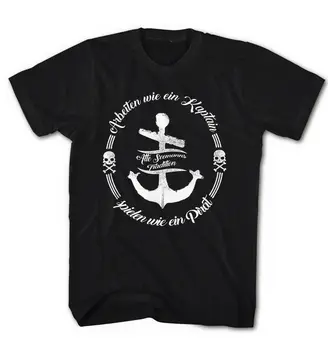 T-shirt Pour Hommes Travail Comme Un Kaptain JOUER PIRATŲ MARIN MATELOT (Darbas, Kaip Kaptain Žaisti Piratų Marin Jūreivis)