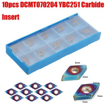 10vnt HRC45 Mėlyna Nano DCMT070204 YBC251 Patvarūs Karbido lapelyje SDJCR/SDNCN/SDQCR Tekinimo Įrankio Laikiklis
