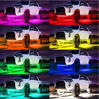 4pcs dekoratyvinis RGB nuotolinio valdymo lempa su neono šviesos Lanksti juostelė po automobiliu ryškumas rinkinio automobilių šviesos bmw e46 390 z4
