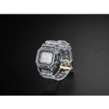 Silikono Watchband Pakeisti DW5600 DW5610 Gumos Dirželis Sporto Vandeniui Laikrodžių Dirželiai Skaidrus Žiūrėti Juosta Bezel Naujas