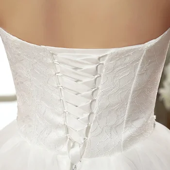 Pigūs Vestuvių Suknelės Kinija Elegantiškas Baltas Kamuolys Suknelė Brangioji Nėrinių Zawalcowany Backless Vestuvių Suknelė 2020 Vestidos De Matrimonio