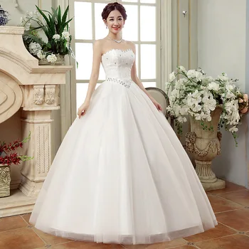 Pigūs Vestuvių Suknelės Kinija Elegantiškas Baltas Kamuolys Suknelė Brangioji Nėrinių Zawalcowany Backless Vestuvių Suknelė 2020 Vestidos De Matrimonio